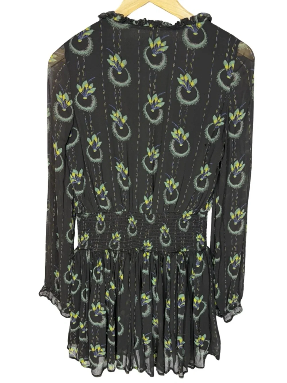 Free People Wild Horses Peacock Print mini dress small